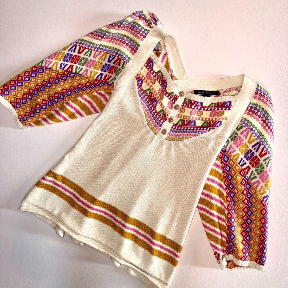 Vintage Marc Jacobs rainboe knit sweater Retro unique
